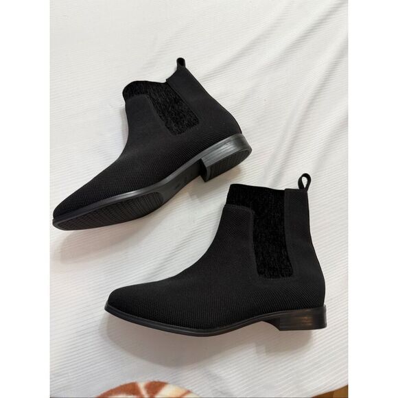 Vivaia Riley Pro Boots Black Knit Comfort Square Chelsea Bootie Sz 41.5 US 10.5 - Picture 8 of 11